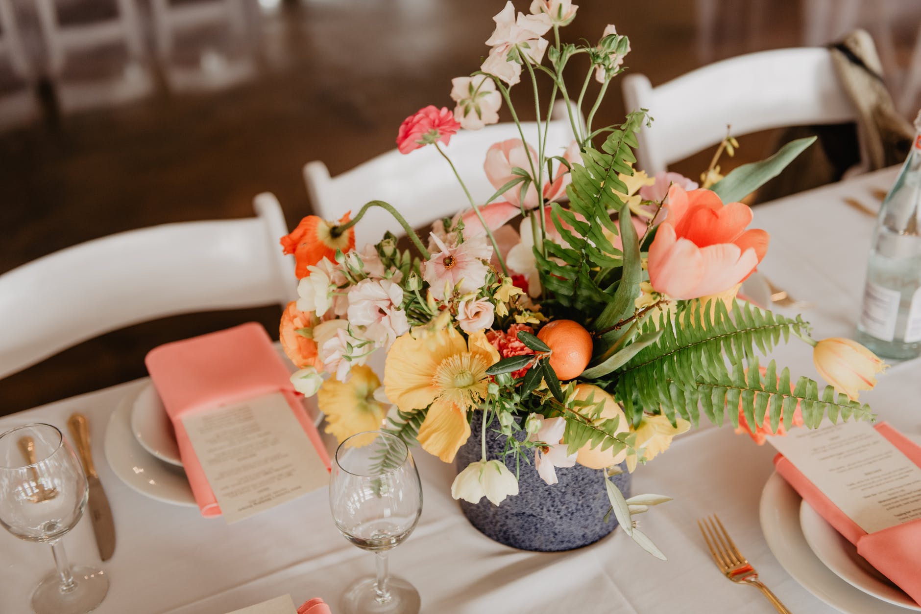 assorted flowers on table