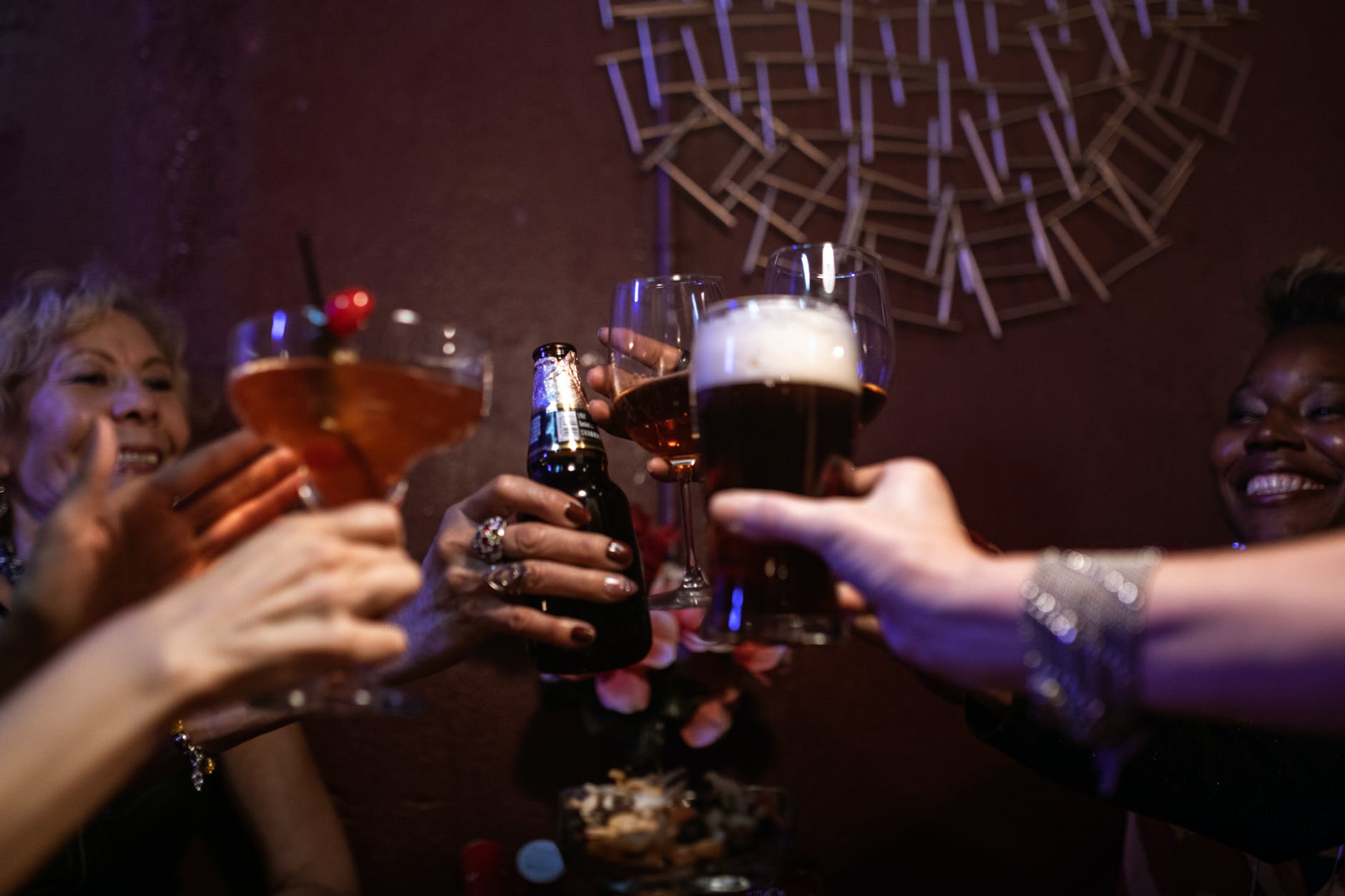 friends toasting their drinks